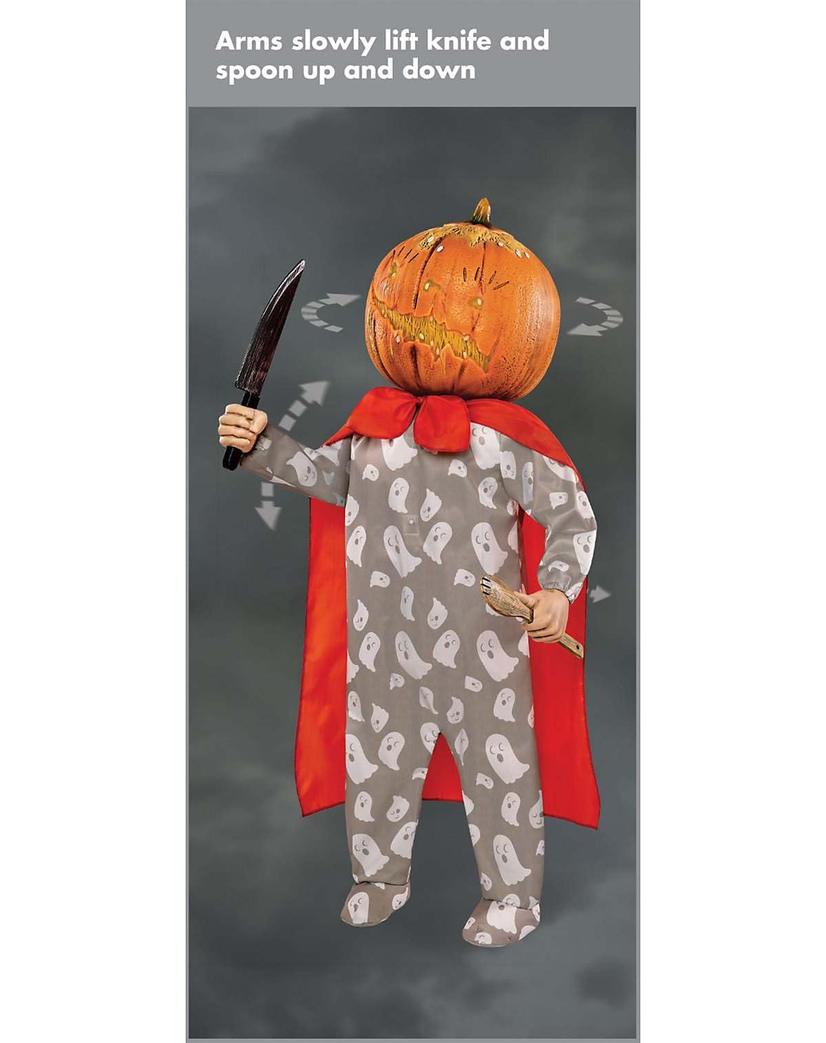 Spirit Halloween 4 Ft 4 In Harvey Carvey Animatronic, Scary Animated Decor