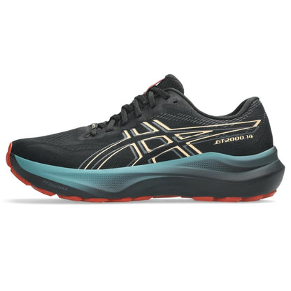 ASICS Men's GT-2000 14 Running Shoes, 7.5, Black/Apricot Crush