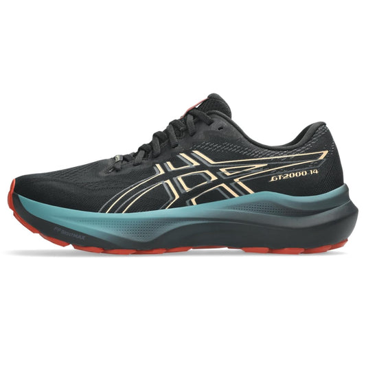 ASICS Men's GT-2000 14 Running Shoes, 7.5, Black/Apricot Crush