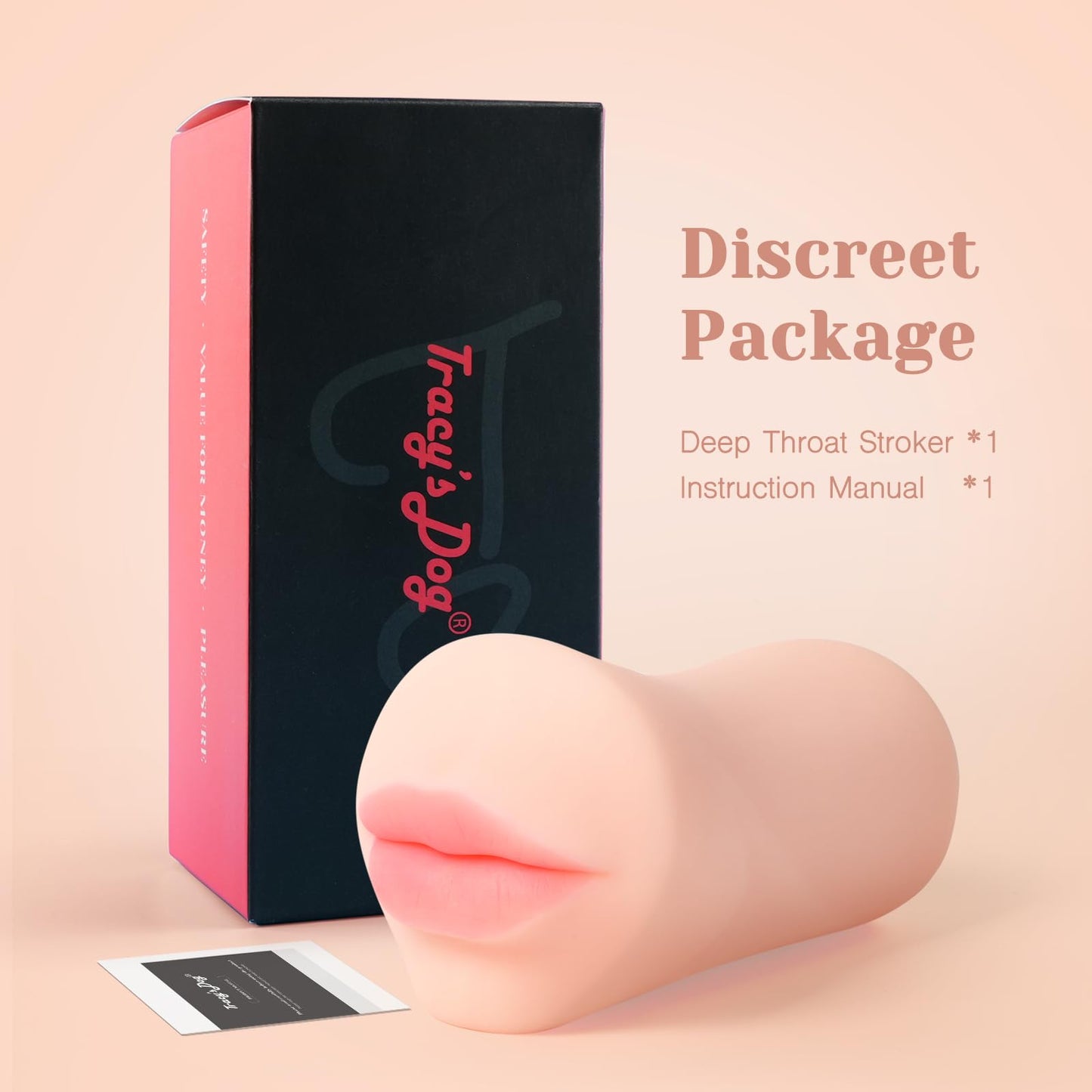 Tracy's Dog Male Masturbators, Deep Throat Blow Job Signature Stroker, Sex Toys for Men, Realistic RUSHSKIN Close-Ended Pocket Pal Oral Adult Toy for Man Masturbation