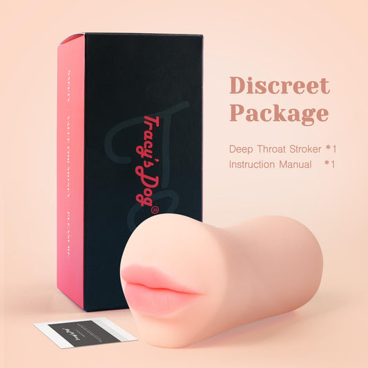 Tracy's Dog Male Masturbators, Deep Throat Blow Job Signature Stroker, Sex Toys for Men, Realistic RUSHSKIN Close-Ended Pocket Pal Oral Adult Toy for Man Masturbation