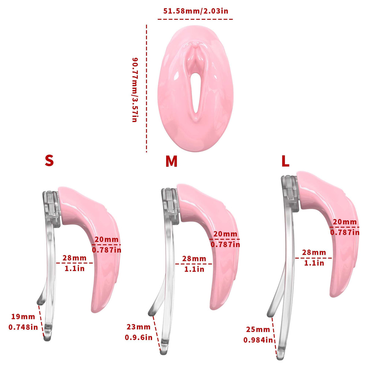 Male Soft Cover Clip Protective Cage, 3 Clips Cross Dressing Set for Men -A55CCUS (Pink：A)