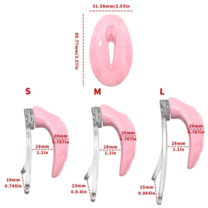 Male Soft Cover Clip Protective Cage, 3 Clips Cross Dressing Set for Men -A55CCUS (Pink：A)