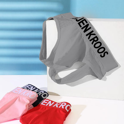 Arjen Kroos Men's Jockstrap Underwear Breathable Mesh Jock Straps Cotton Athletic Supporter,GREY,Large