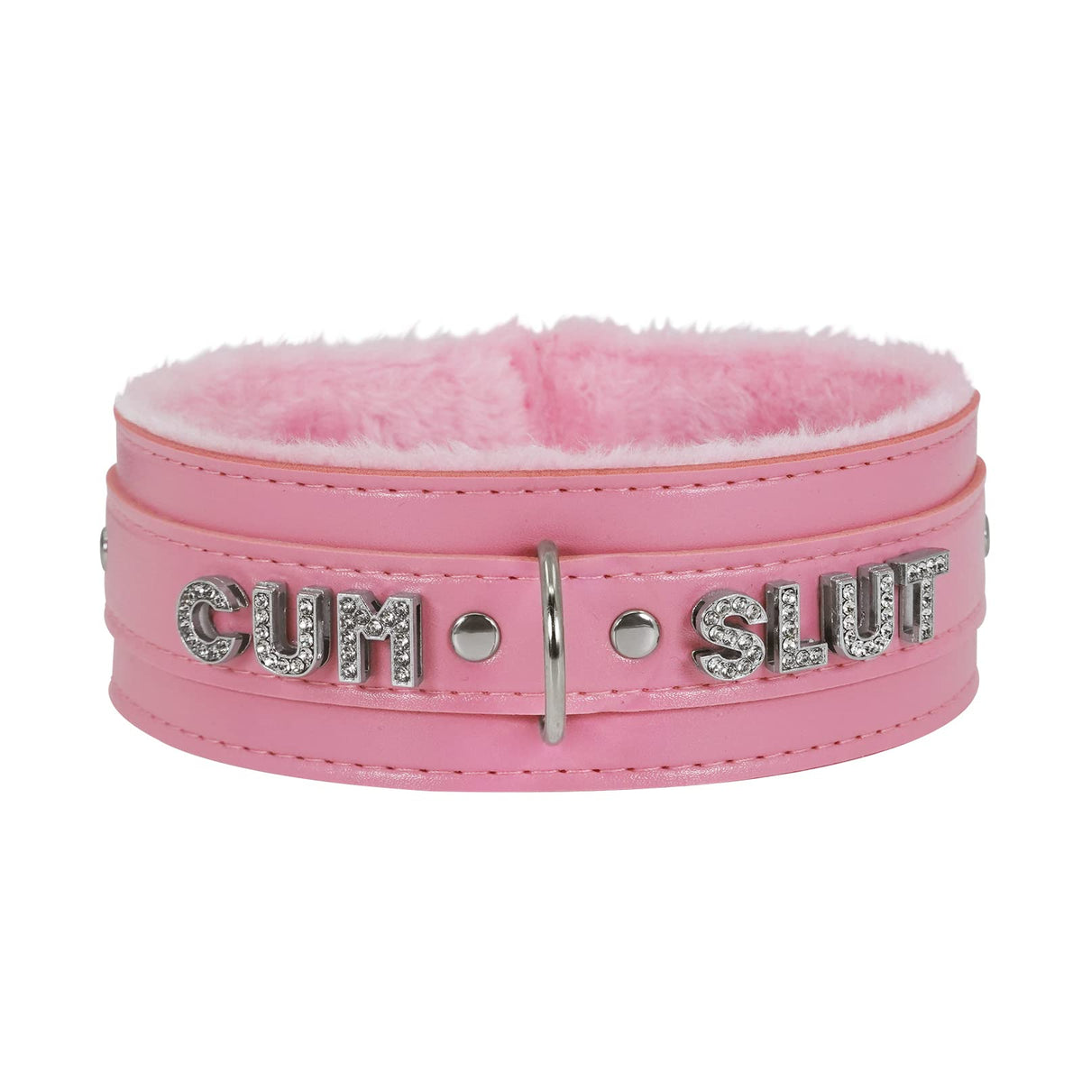 Sissy Pink Choker Necklace for Women Leather Collar Fluffy Punk Leash Neck Choker Gothic Cosplay Sexy Jewelries