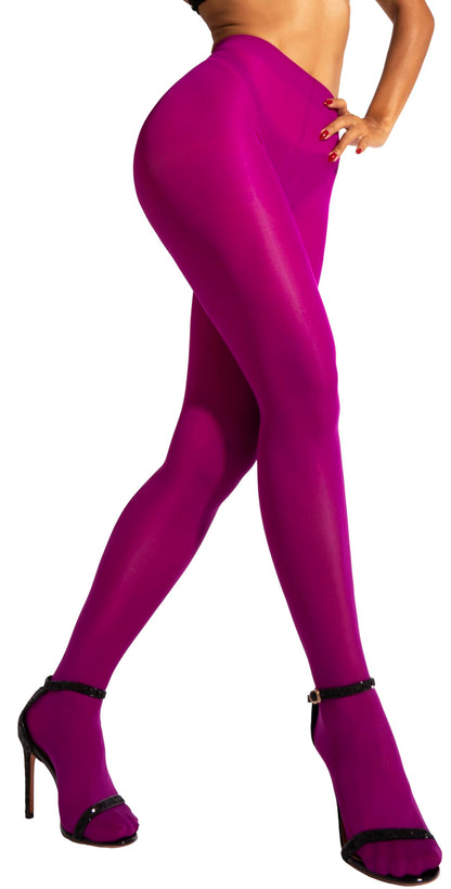 sofsy Hot Pink Tights for Women | Magenta Neon Bright Pink Stockings Opaque Pantyhose Nylons | Fucshia Small 1/pack [Made in Italy]