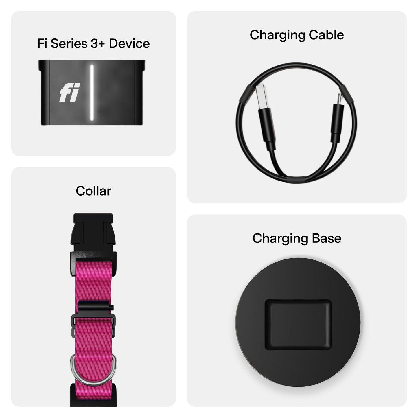 New Fi Series 3+ Smart Dog Tracker Collar [12 Month Membership Included] GPS Tracker for Dogs with Health & Behavior Monitoring, Escape Alerts, Waterproof, LED, Apple Watch Compatible (Pink, Large)