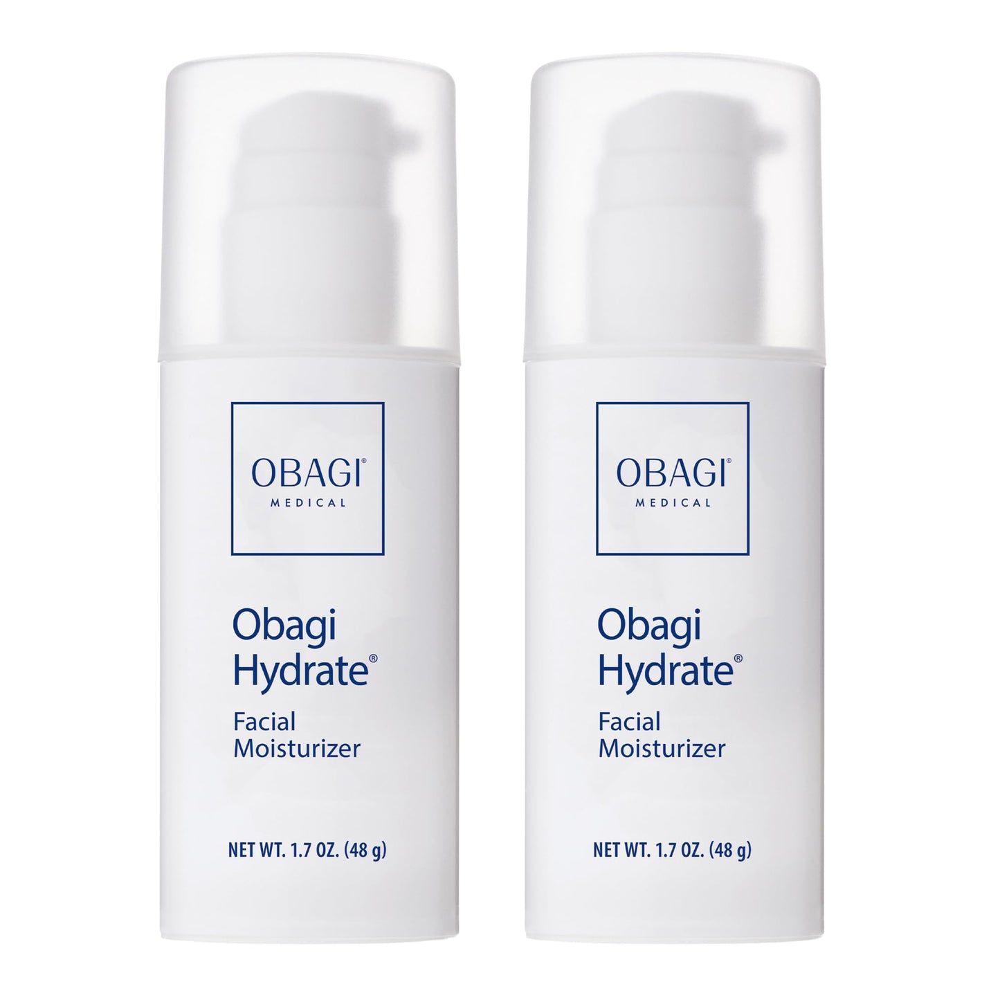 Obagi Hydrate Facial Moisturizer – Non-Comedogenic Intensely Hydrating All Day Moisturizer that Combats Dryness with Tara Seed Extract, Shea Butter & Avocado Oil – All Skin Types – 2-Pack, 1.7 oz ea