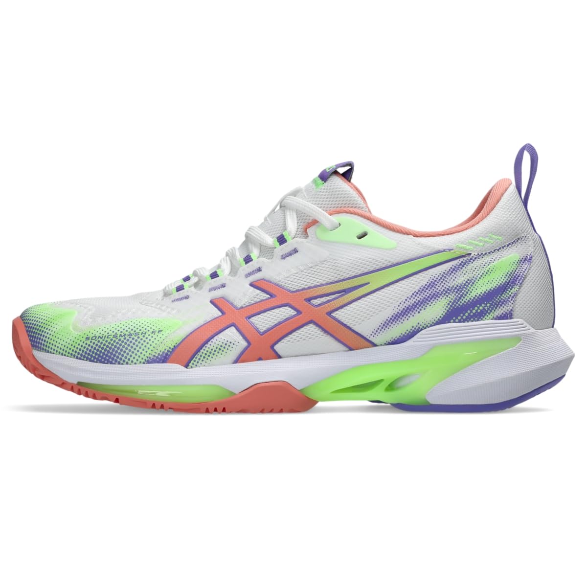 ASICS Women's SONICSMASH FF Padel Tennis Shoes, 9.5, White/Guava