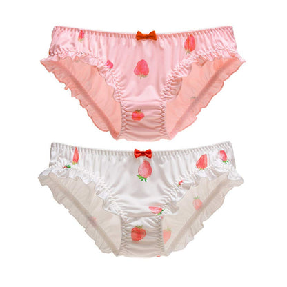 Joyralcos Japanese Stawberry Print Bikini Panties 2 Pack Briefs Cosplay Anime Underwear (Classic Style) - Sissy and Femboys