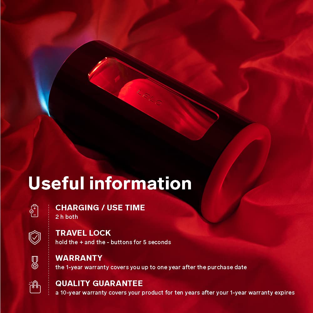 LELO F1S V2 Waterproof Male Masturbator, Male Stroker, Masturbator Sleeve, Sillicone Pocket Pussy, Sex Toy for Man, Sexual Pleasure Tool, Toy with 4 Vibrations, Red