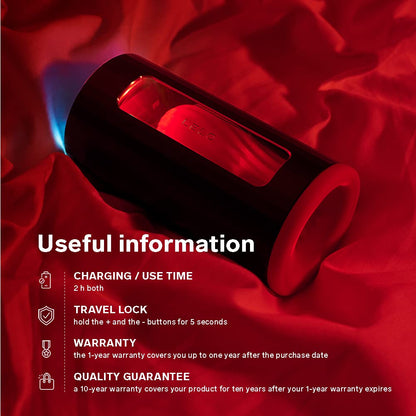 LELO F1S V2 Waterproof Male Masturbator, Male Stroker, Masturbator Sleeve, Sillicone Pocket Pussy, Sex Toy for Man, Sexual Pleasure Tool, Toy with 4 Vibrations, Red