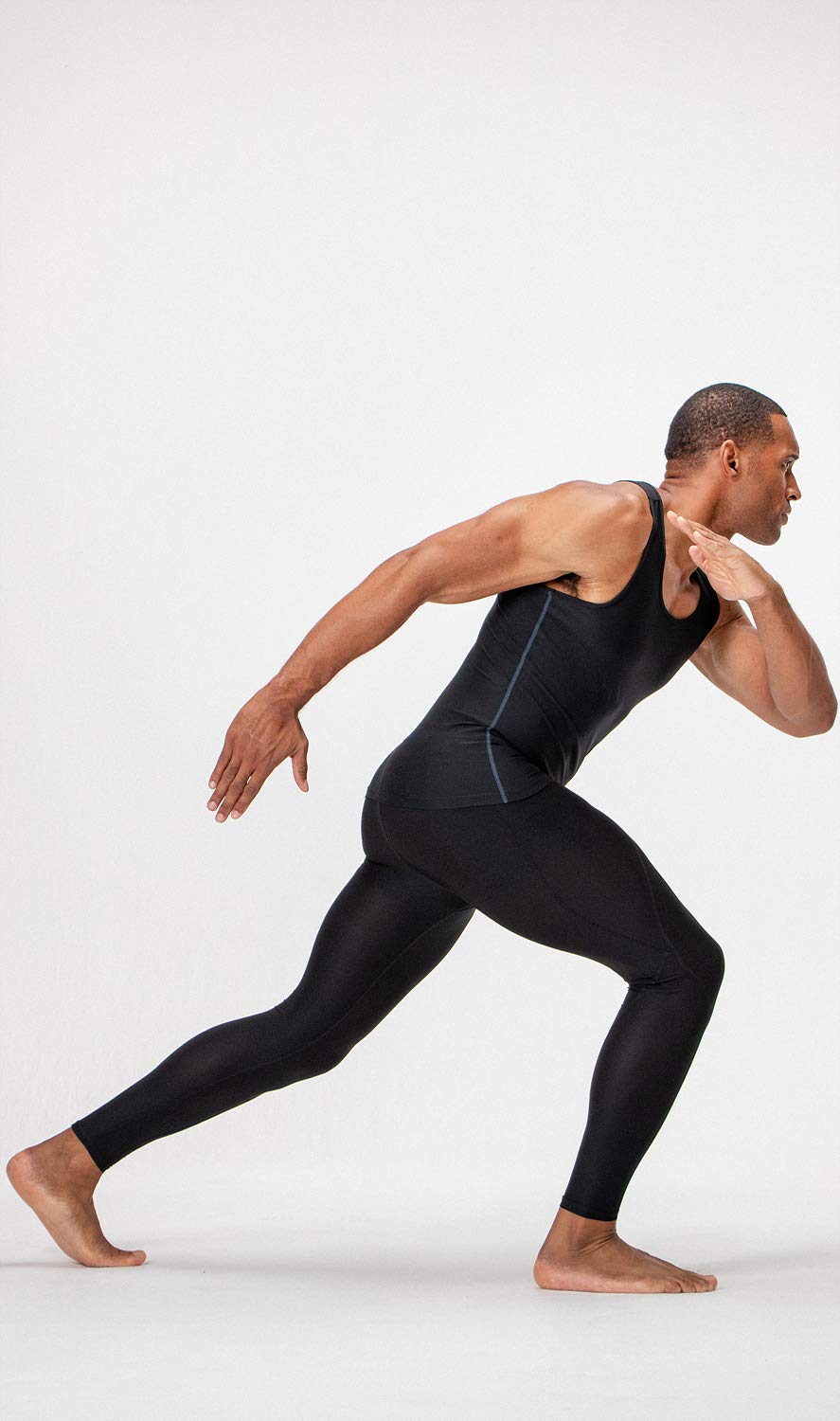 DEVOPS 3 Pack Men's Muscle Dry Fit Compression Tank Top (Large, Black/Black/Black)