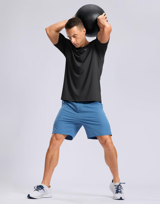 G Gradual Men's Athletic Workout T-Shirts Moisture Wicking Cooling Running Shirts Short Sleeve Performance Tee for Gym Tennis(Black,4XL)