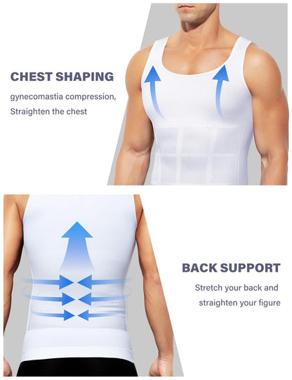 Arjen Kroos Compression Shirts for Men Body Shaper Slimming Tank Top Undershirts Gym Gear Shapewear 4 Pack