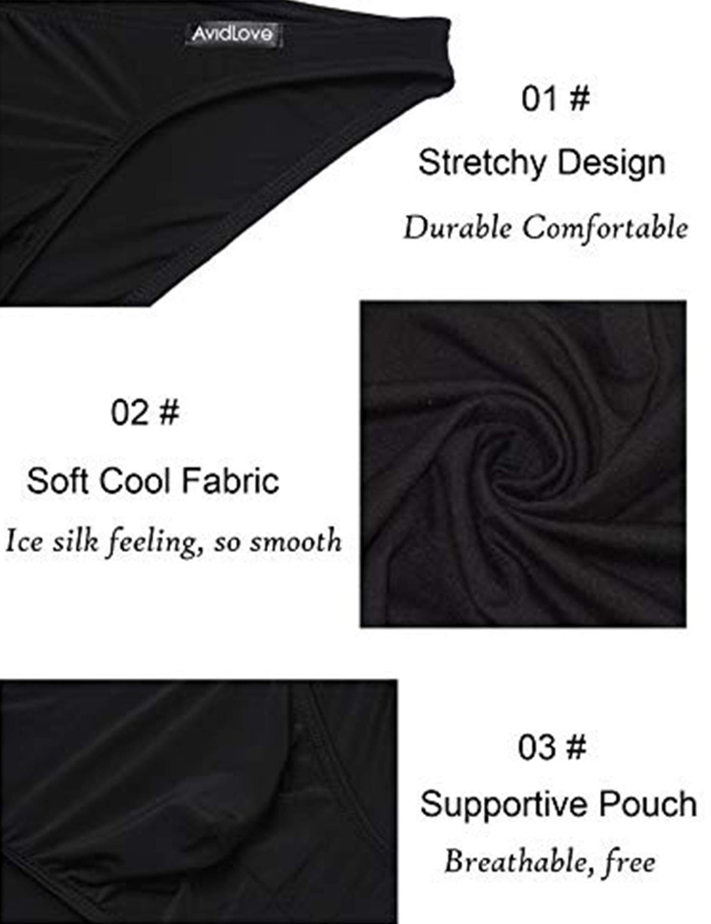 Avidlove Underwear Men's 4 Pack Classic Low Rise Stretchy Hip Briefs Bikini