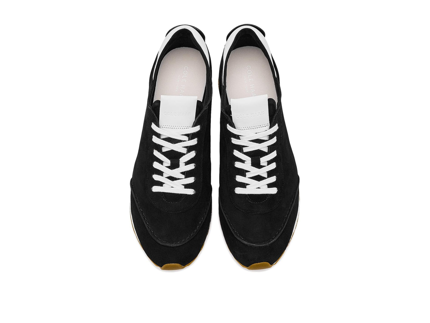 Cole Haan Women's Shoes - Grandpro Low Profile Runner Energyweave Sneaker, Black Suede/Leather, 10.5-B US