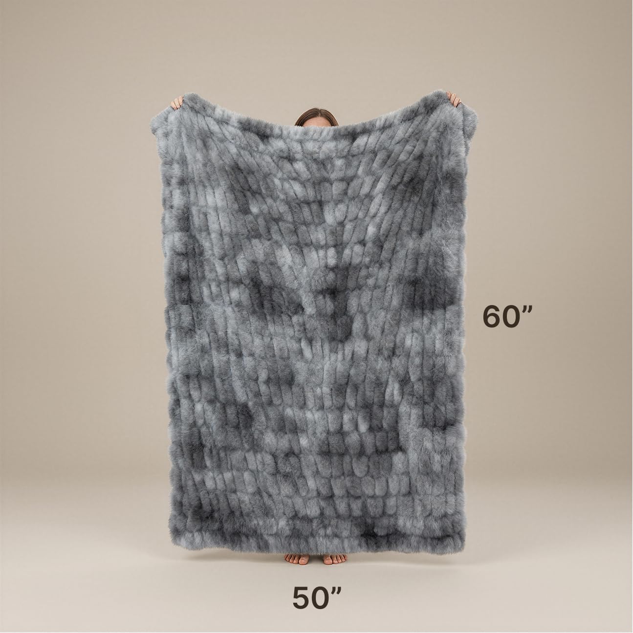 Mamma Mia Covers Faux Fur Throw Blanket – Super Soft and Cozy Fluffy Fleece – Midweight Fuzzy Plush Blanket for Couch and Bed – Gift Luxury Double Sided Throw for Women and Girls – Gray (50"x60")
