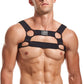 JOCKMAIL Mens Mesh Crop Top Body Chest Muscle Tops Harness Men Shoulder Bandage (Black2, L/XL)