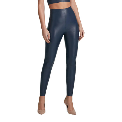 commando - Faux Leather Leggings | Sculpting Yet Soft & Flexible | Raw-Cut Finish | Machine Washable, Retains Shape & Color | Navy, Large