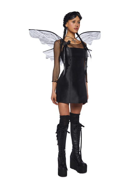 Dolls Kill Pixie Stardust Mini Dress by Current Mood, Black, Small