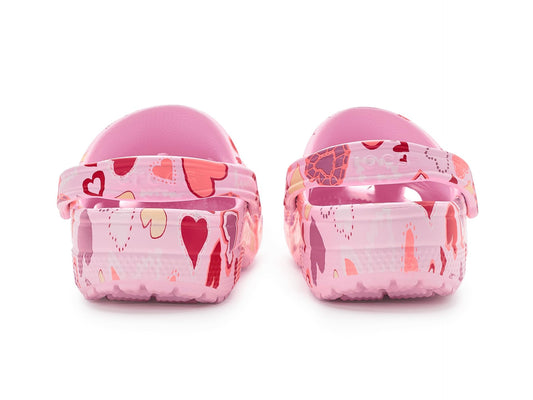 Crocs Unisex Classic Clog - Seasonal Graphic Pink Milk/Hearts Mens 9/Womens 11 Medium