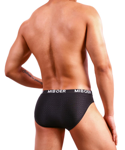 PAIZH Men's Sexy Bikini Briefs Low Rise Soft Lightweight Bulge Pouch Underwear Black L