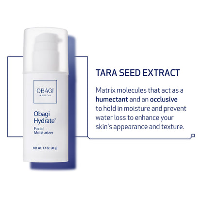 Obagi Hydrate Facial Moisturizer – Non-Comedogenic Intensely Hydrating All Day Moisturizer that Combats Dryness with Tara Seed Extract, Shea Butter & Avocado Oil – All Skin Types – 2-Pack, 1.7 oz ea