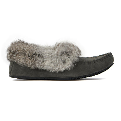 MANITOBAH Street Charcoal Suede Moccasin Womens L06