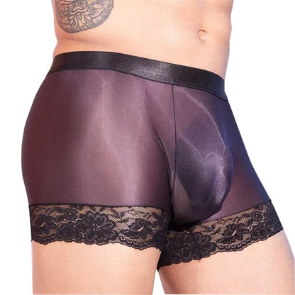 Men's Sexy Sissy Underwear Shiny Oil Glossy G-String Bikini Bulge Enhancing Ball Pouch Crossdressing Sexy Gay Lingerie Sissy Underpants For Men