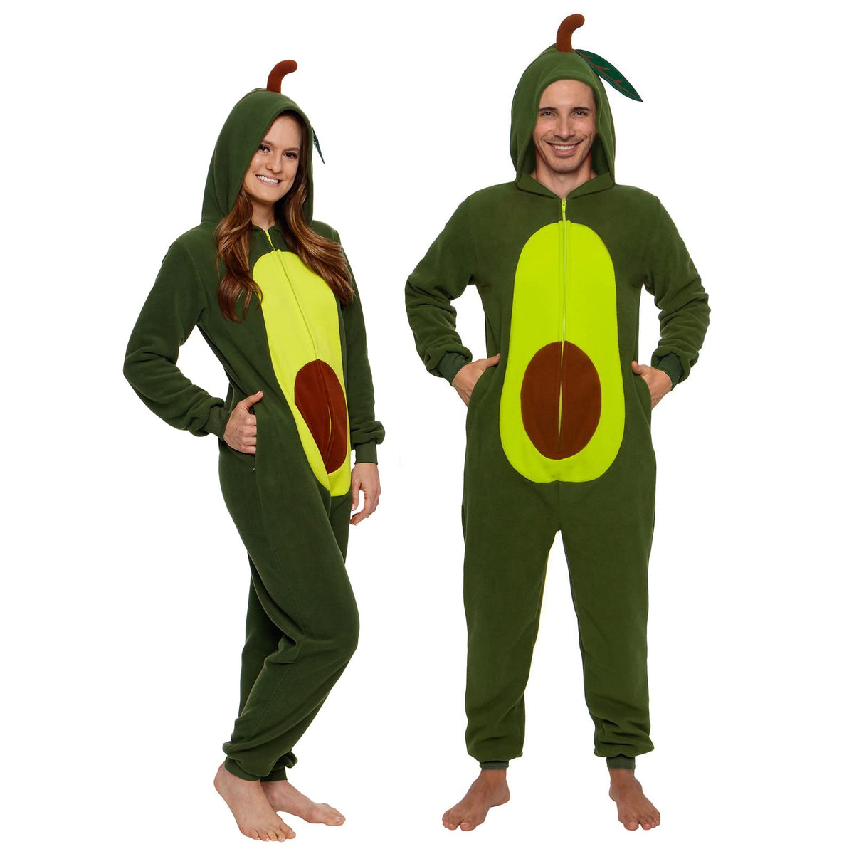 Funziez! Slim Pineapple and Avocado Adult Onesie - Food Costume - Christmas One Piece Cosplay Suit for Adults, Women and Men