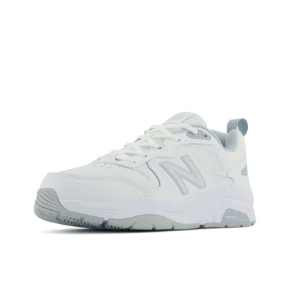 New Balance Women's 857 V3 Casual Comfort Cross Trainer, White/Cyclone, 8 Medium US