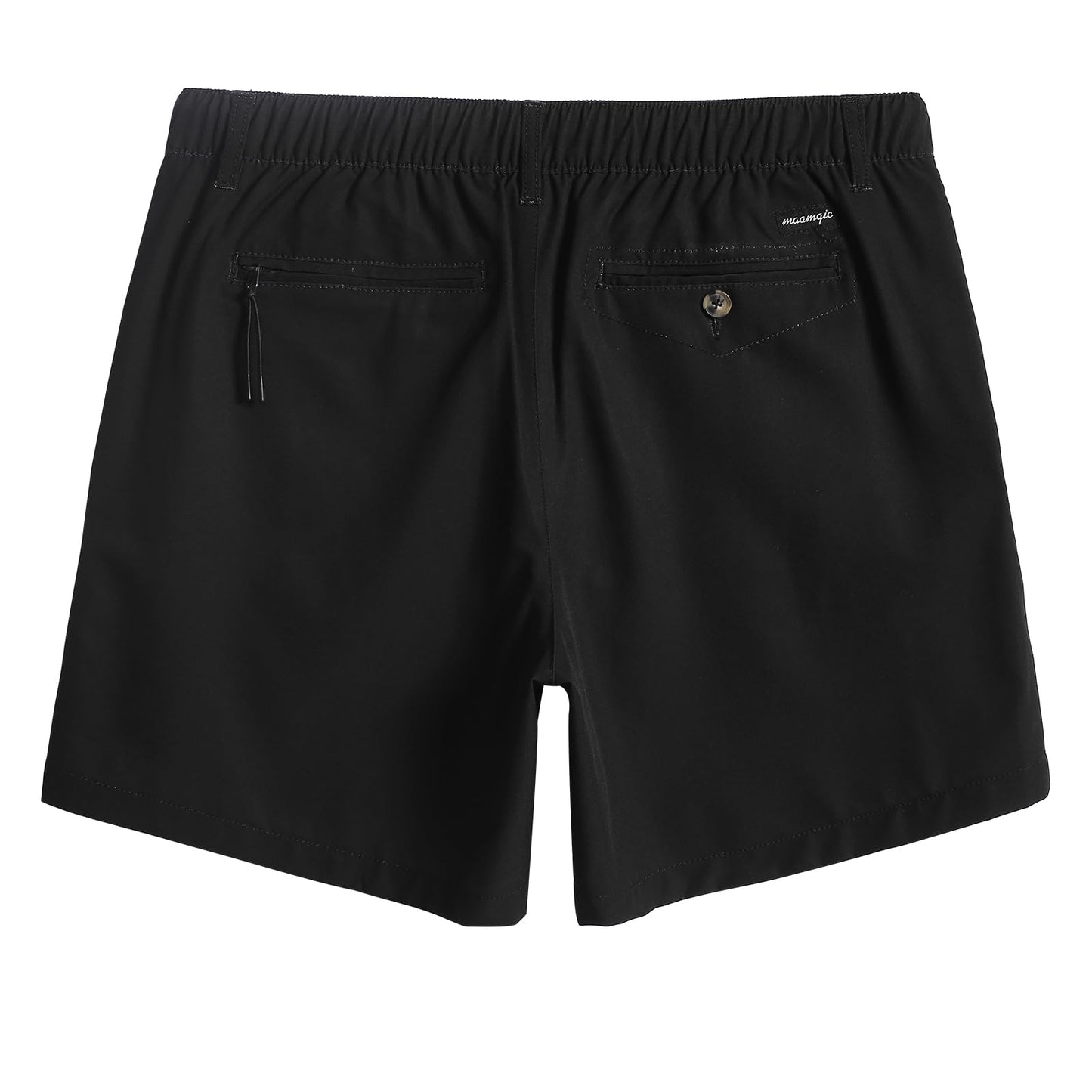 maamgic Men's 5 Inseam Shorts Casual Classic Fit Short Men with Multi-Pocket Mens Workout Shorts Hybrid Quick Dry Shorts Black Medium