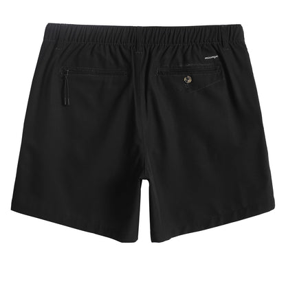 maamgic Men's 5 Inseam Shorts Casual Classic Fit Short Men with Multi-Pocket Mens Workout Shorts Hybrid Quick Dry Shorts Black Medium