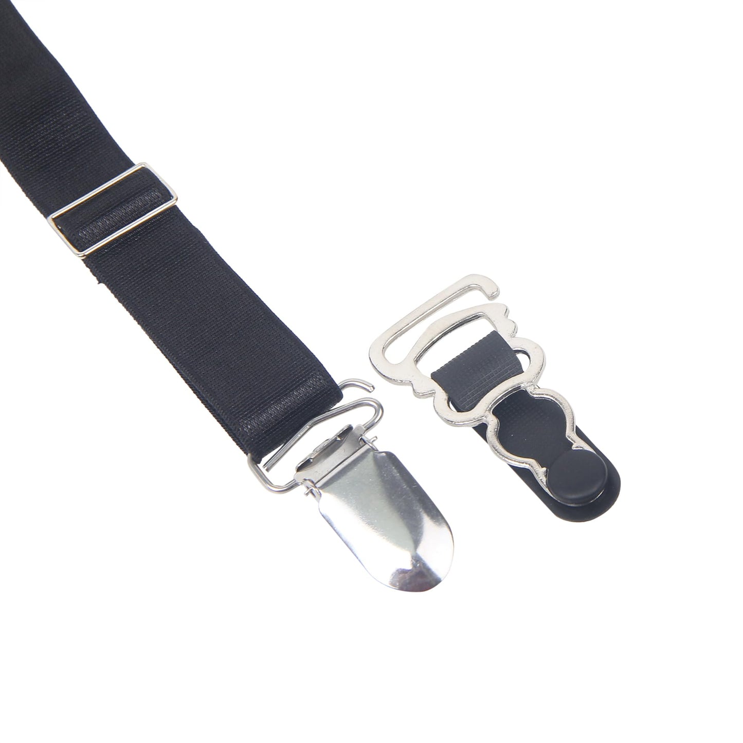 Men's Faux Leather Garter Belt Set with 6 Straps, 12 Metal Clips