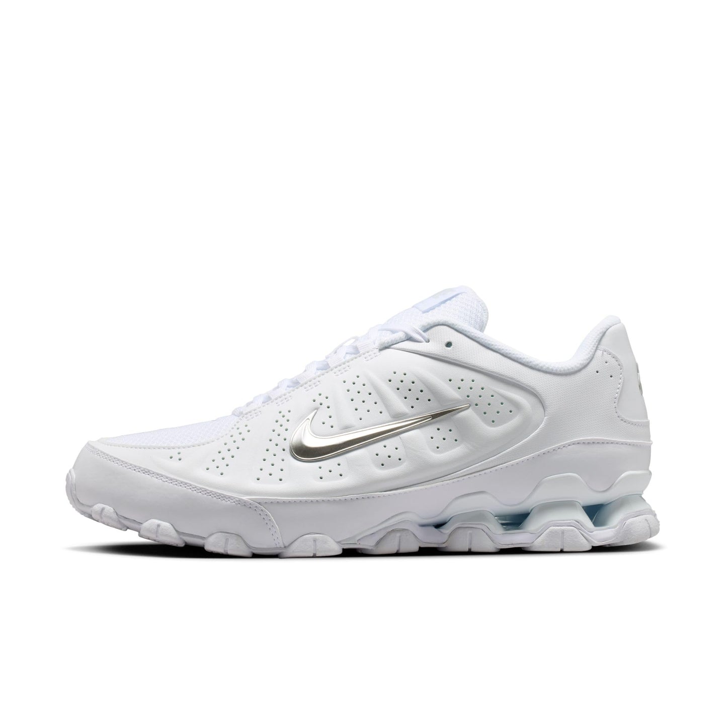 Nike Men's Reax 8 NSW Sl, White/Metallic Silver-Pure Platinum, 12