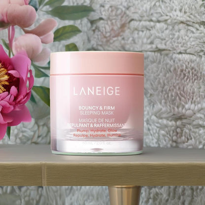 LANEIGE Bouncy and Firm Sleeping Mask: Revitalize, Smooth, Peony & Collagen Complex, Barrier-Boosting Hydration