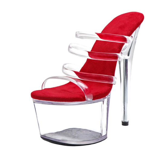 Women's 7 in Clear Platform Sandal Heels Sexy, 7 in Pole Dance High Heel Clear Platform, 17 cm Exotic Platform Pole Dancer Heels Shoes Stiletto
