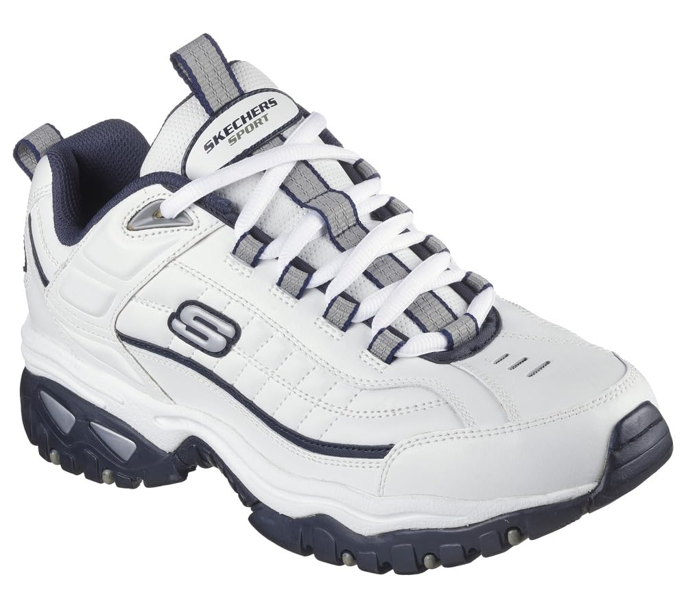 Skechers mens Energy Afterburn road running shoes, White/Navy, 9.5 US