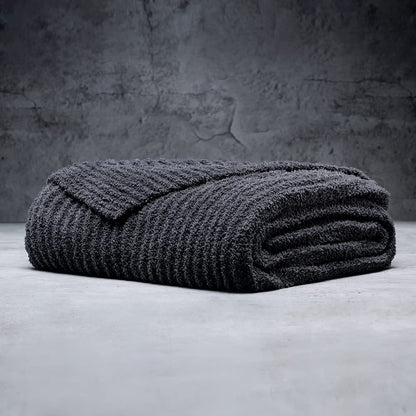 LUXOME Ultra Plush Throw Blanket | Super Soft | 50"x70" | Viscose & Polyester Blend | Charcoal (Dark Grey)