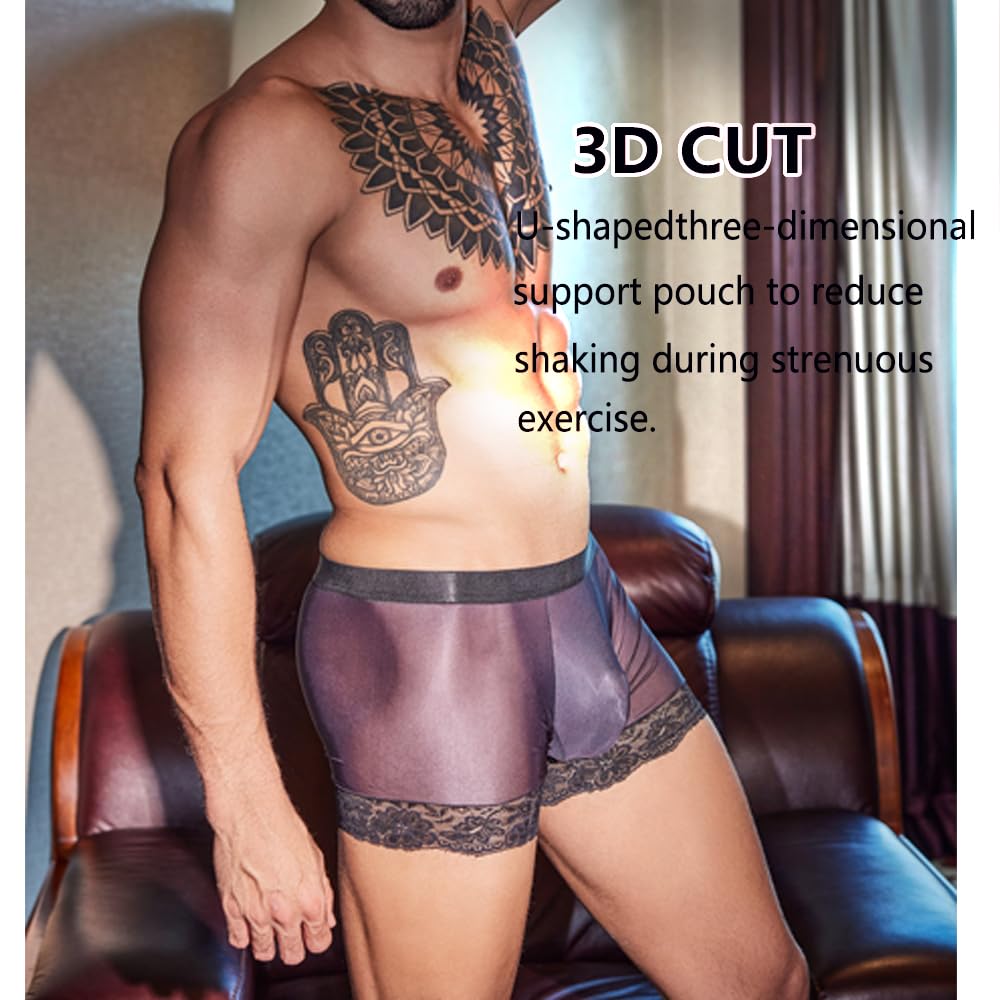 Men's Sexy Sissy Underwear Shiny Oil Glossy G-String Bikini Bulge Enhancing Ball Pouch Crossdressing Sexy Gay Lingerie Sissy Underpants For Men
