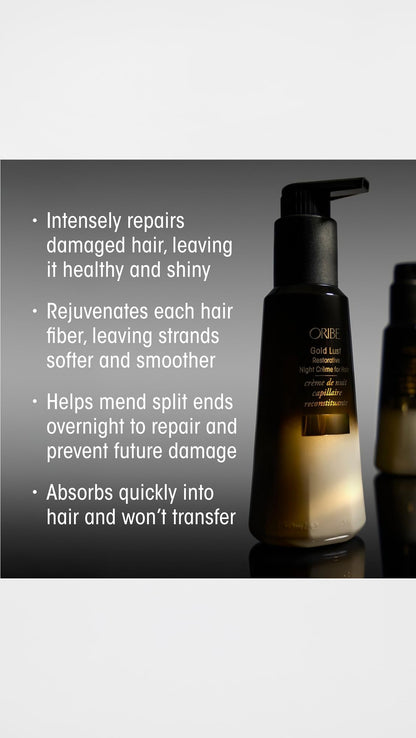 Oribe Gold Lust Restorative Night Cream for Hair | Overnight Repairing Leave-In Treatment | Strengthens, Smoothes, and Restores Softness for Healthier Hair