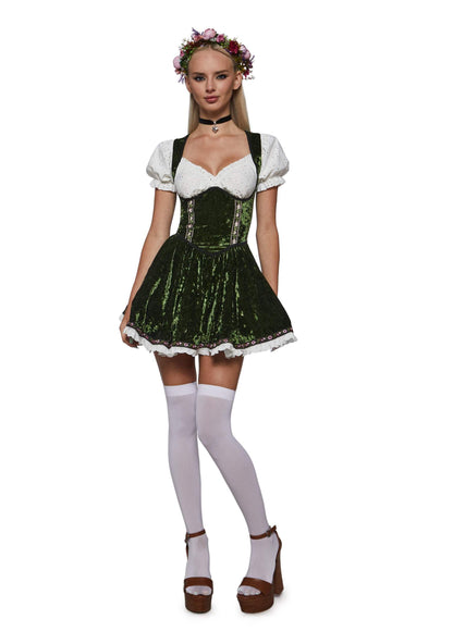 Dolls Kill Oktoberfest Bavarian Maiden Costume - German Beer Hall Maiden Set by Trickz N' Treatz,1X