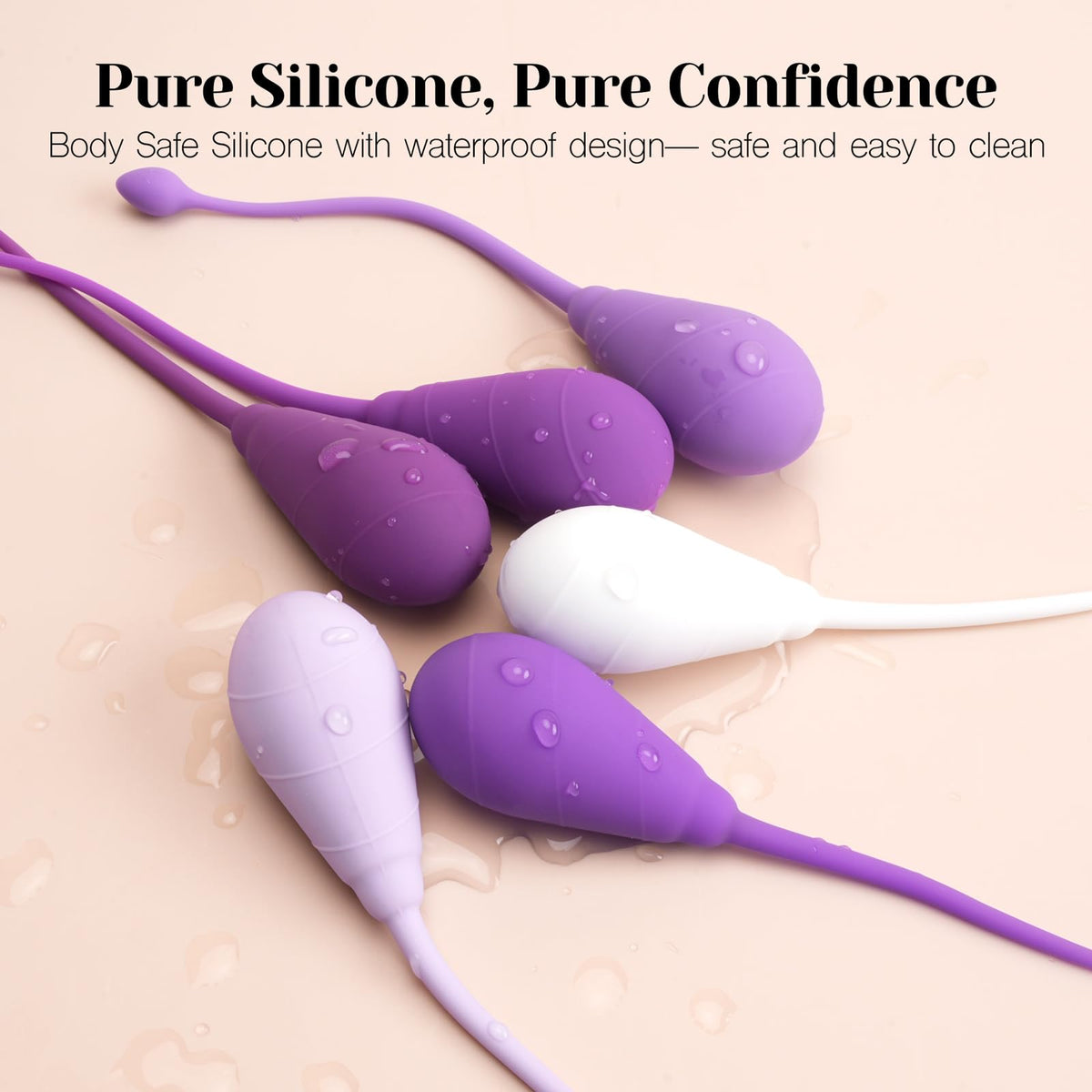 Tracy's Dog Kegel Weights System for Women - 6 Graduated Silicone Weights, Ergonomic Tapered Design, Waterproof with Storage Pouch, Olin