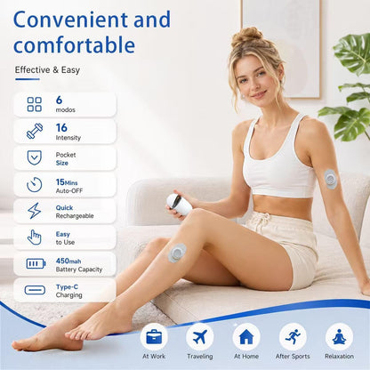 tebazoew Relivex Muscle Massage, Wireless & Compact with Charging Case, Perfect for Office, Gym, Travel(White)