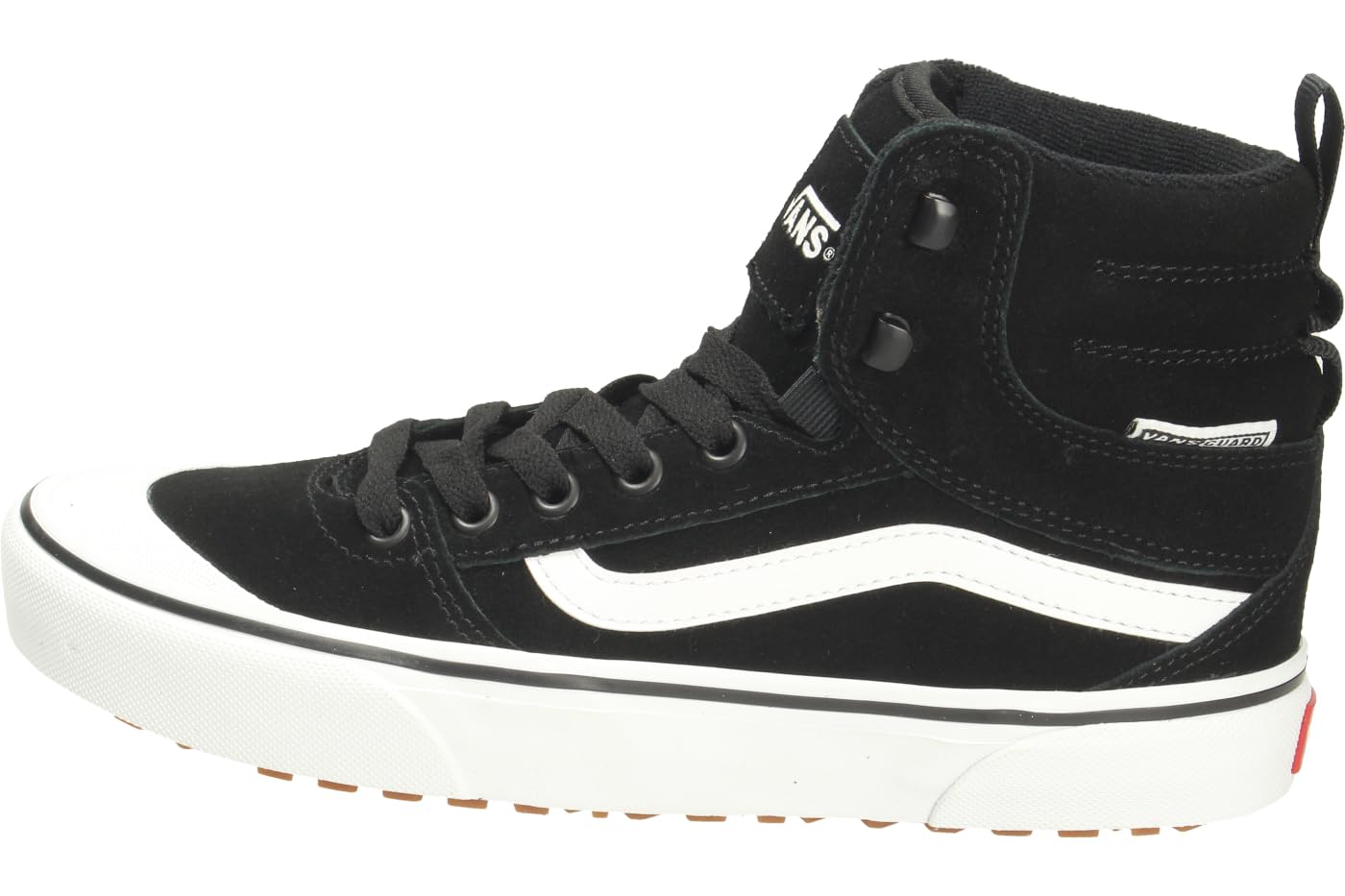 Vans Women's Ashwood Hi Vansguard Shoe | Water-Resistant High Top Sneakers for Everyday Wear, Suede Black/White, 7.5