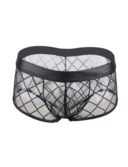 Men's Underwear Lingerie - Sexy Shorts Pants Lingerie for Men See Through Mesh Boxer Briefs