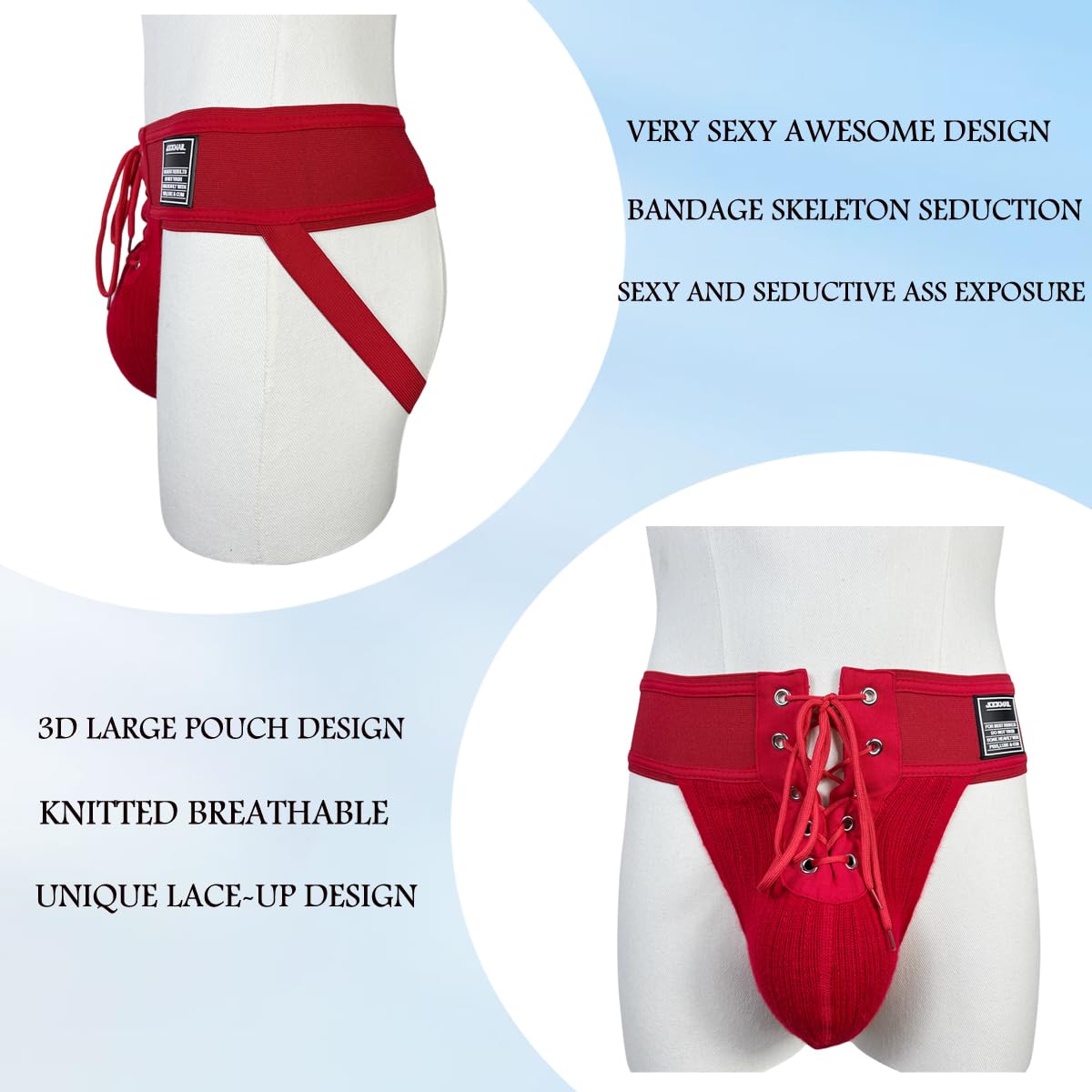 JOCKMAIL Men's Briefs Jock Strap Athletic Supporter Wide Belt Comfortable Men Sport Underwear Briefs for Gym Sport