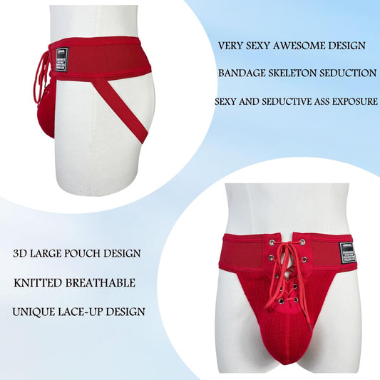 JOCKMAIL Men's Briefs Jock Strap Athletic Supporter Wide Belt Comfortable Men Sport Underwear Briefs for Gym Sport