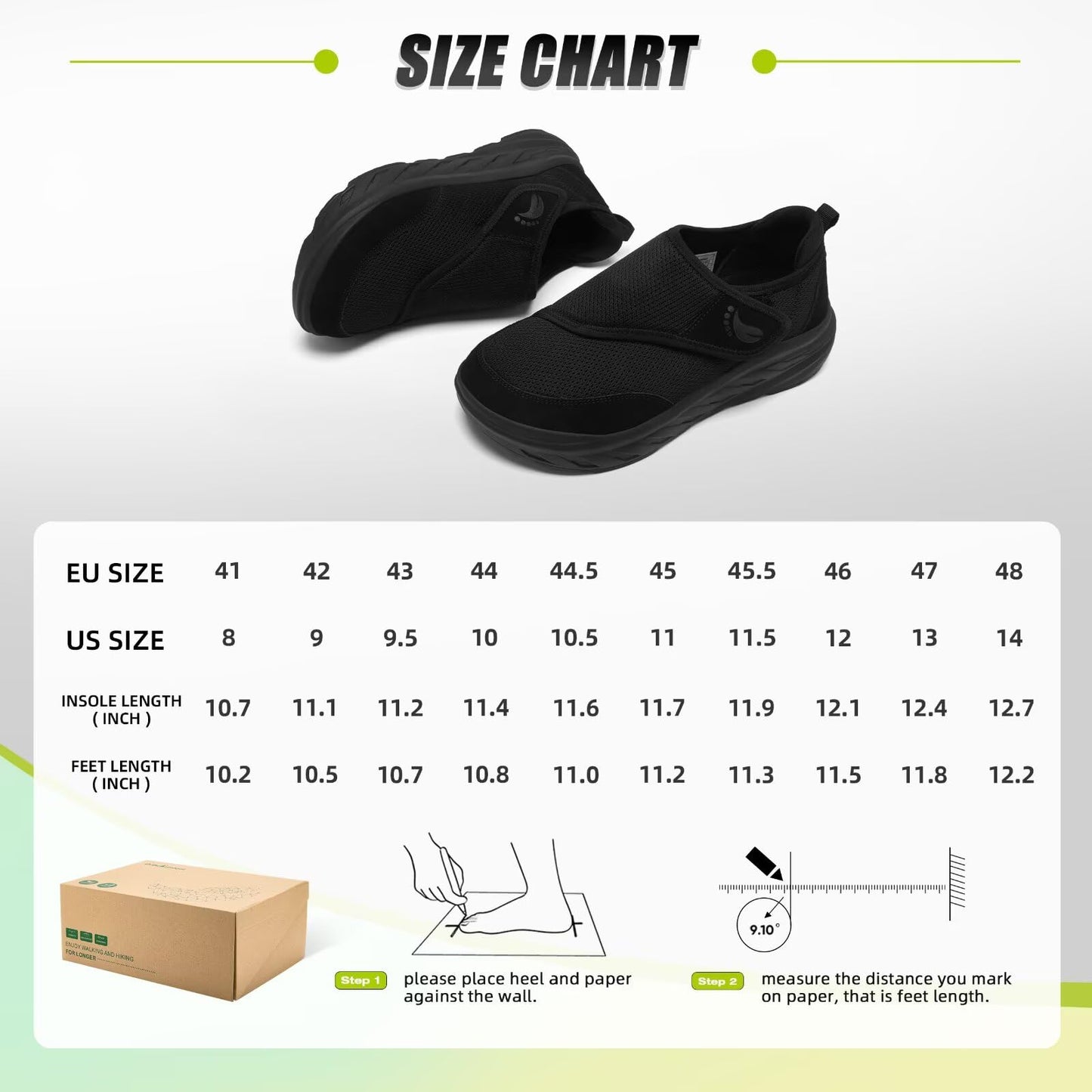 Men's Orthopedic Diabetic Extra Wide Walking Shoes: Stylish Fit Arch Support Neuropathy Orthotics Flat Feet Sneakers, Plantar Fasciitis Standing Driving Breathable Slip On Loafers Black Size 11